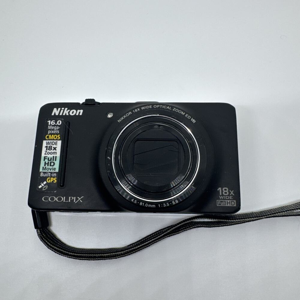 Nikon COOLPIX S9300 16MP 18x Zoom Black Camera Tested Working Read